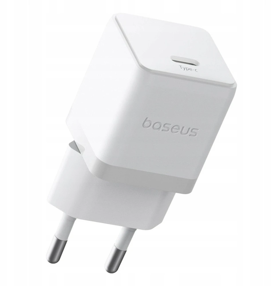 Baseus Sieninis įkroviklis Palm 20W USB-C QC3.0 PD3.0 su USB-C kabeliu 1m, baltas