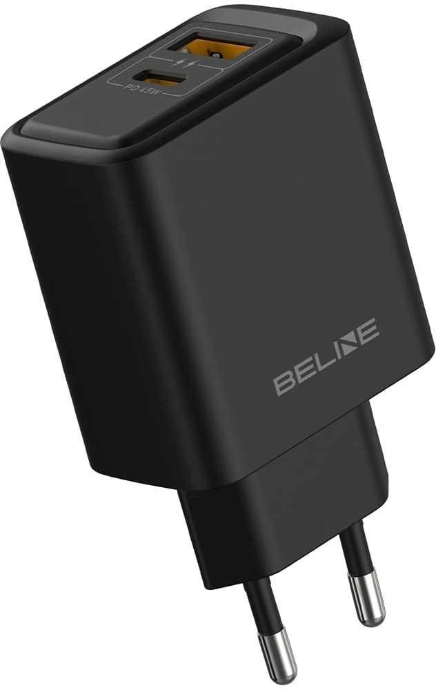 Laidinis įkroviklis Beline 45W USB-A/USB-C BLN2CB45 juodos spalvos