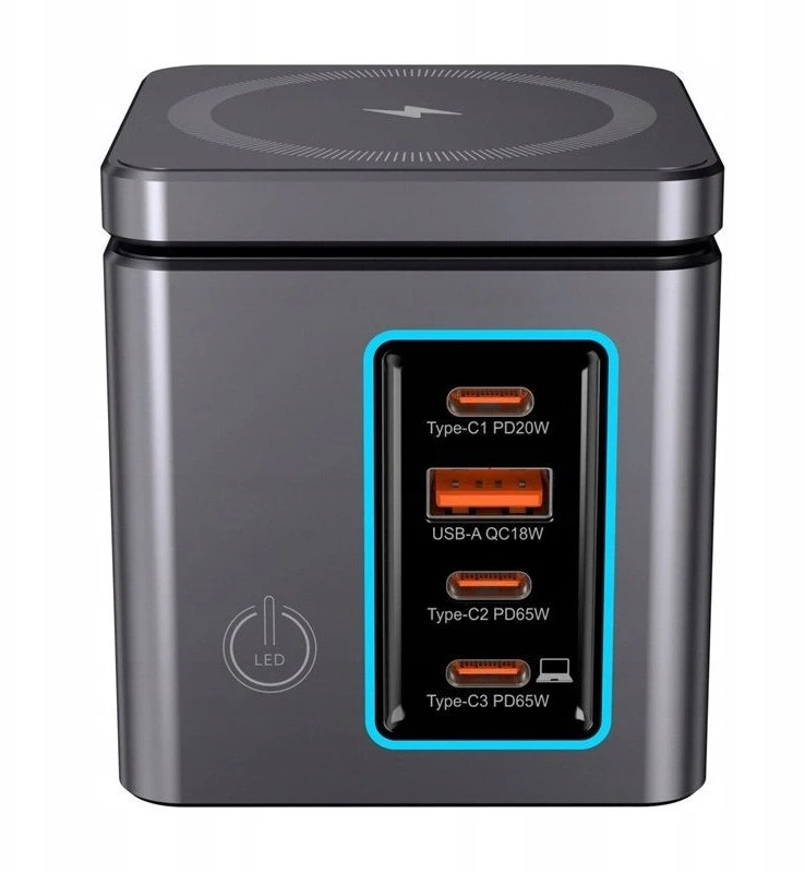 Įkroviklis jungiama į tinklą Blitzwolf BW-i113 GaN, USB-A, 3xUSB-C, 105W