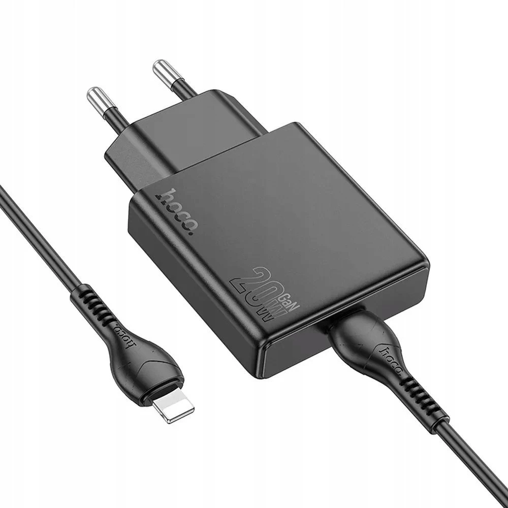 Telefono įkroviklis Hoco Slim USB C QC PD 20W + laidas USB C į Lightning N37 juodas
