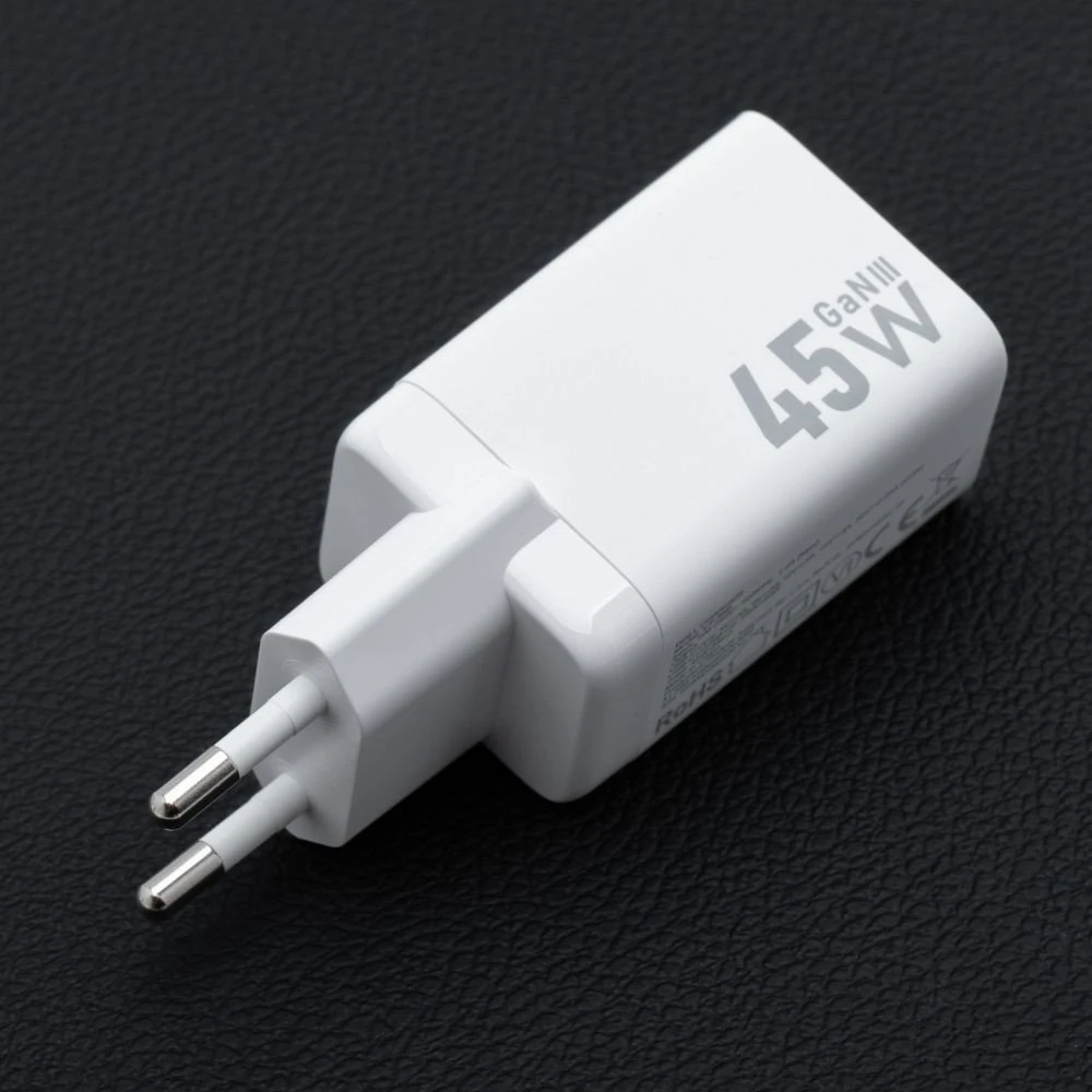 Telefono įkroviklis Forcell F-Energy Mini GaN III USB C + USB A PD QC4.0 45W VT-36 baltas