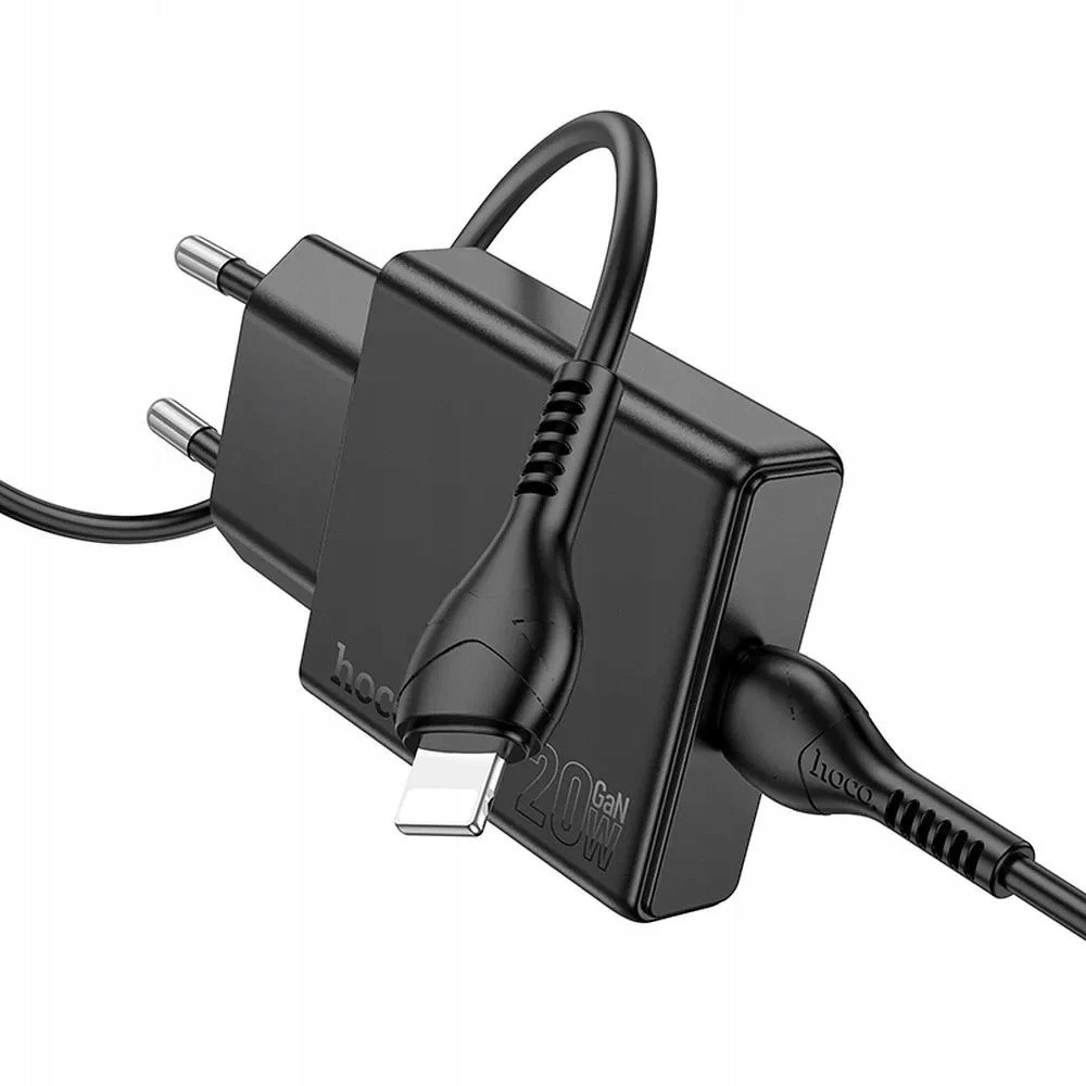 Telefono įkroviklis Hoco Slim USB C QC PD 20W + laidas USB C į Lightning N37 juodas