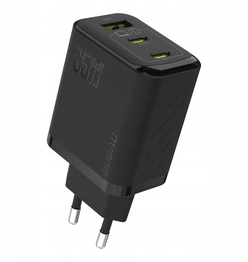 Dudao A29C 65W GaN laidinis įkroviklis + USB-C kabelis – juodos spalvos