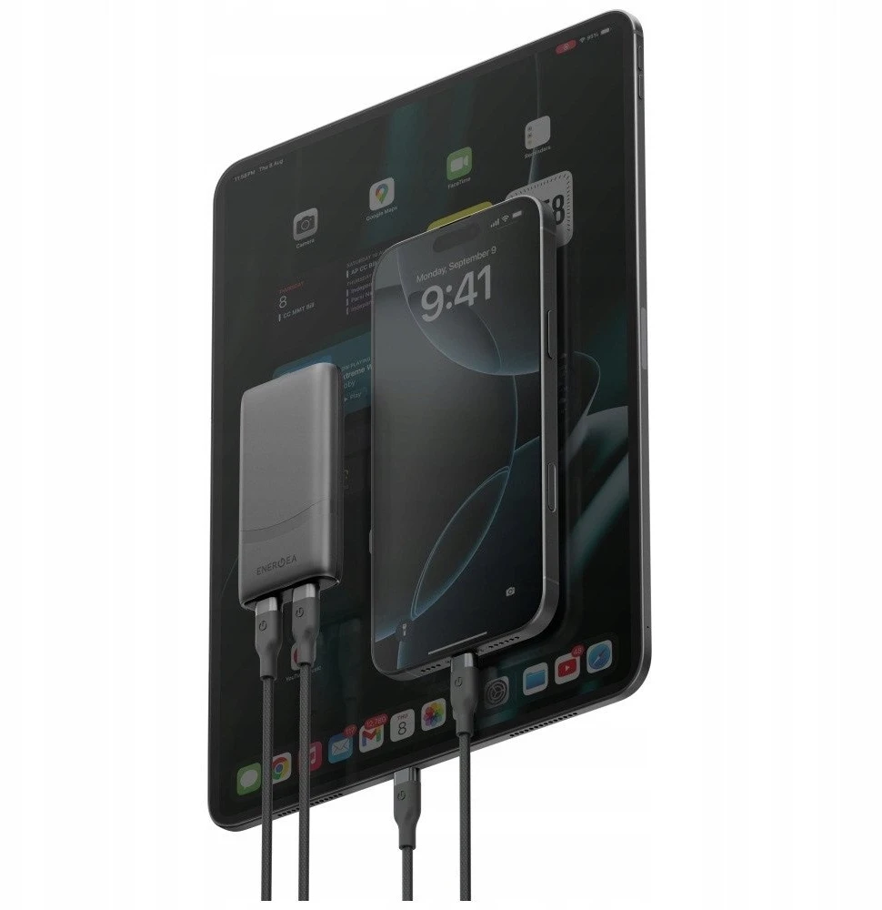Laidinis įkroviklis Energea TravelWorld Edge 65W 2xUSB-C PD/PPS/QC3.0 (US/UK/EU) graphite