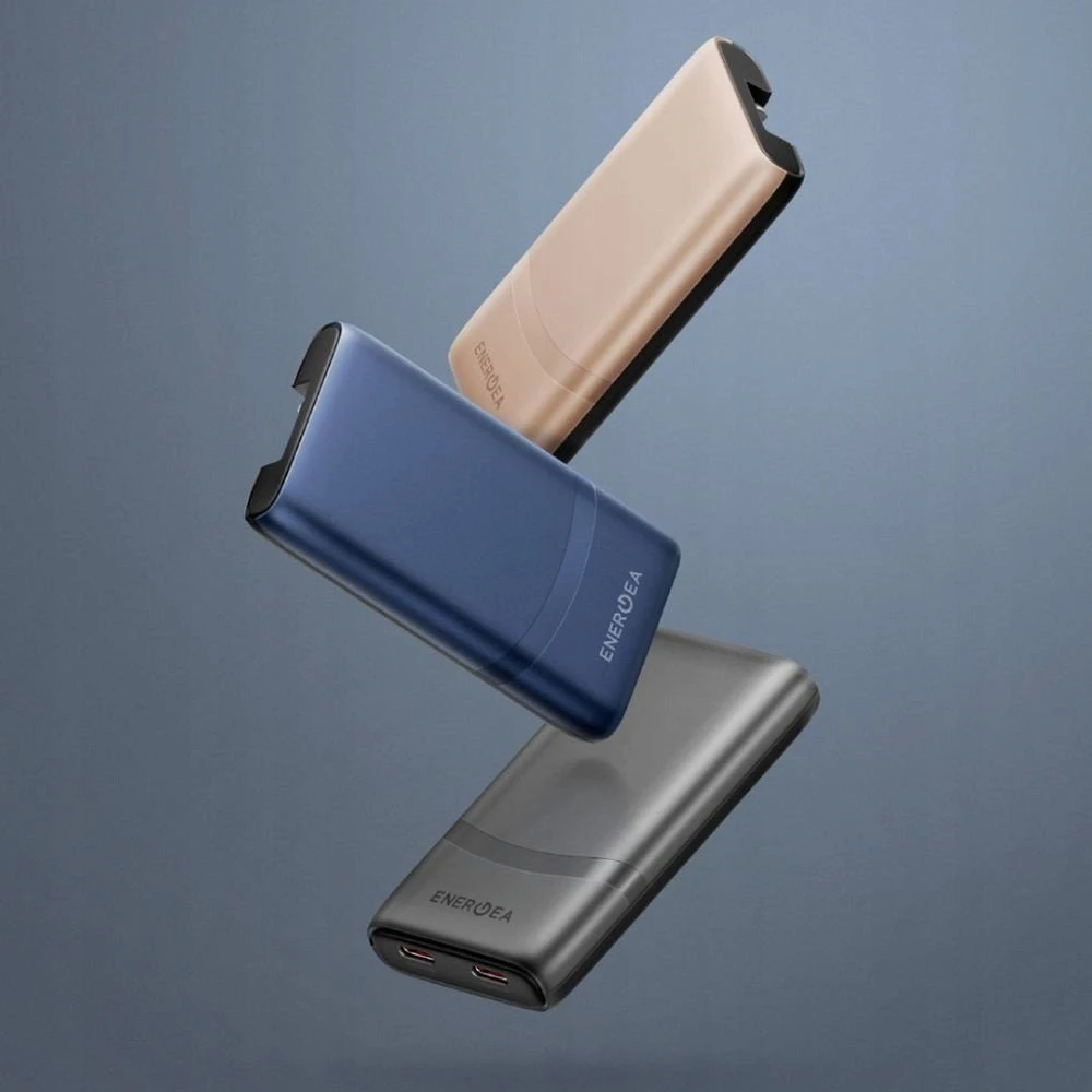 Laidinis įkroviklis Energea TravelWorld Edge 65W 2xUSB-C PD/PPS/QC3.0 (US/UK/EU) auksinis