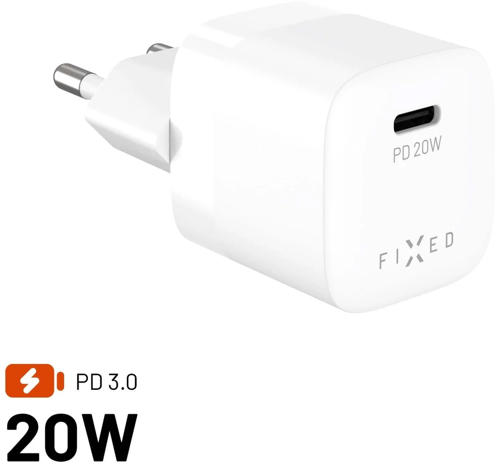 Fixed Įkroviklis fiksuotas Mini 1x USB-C 3 A (FIXC20M2-C-WH)