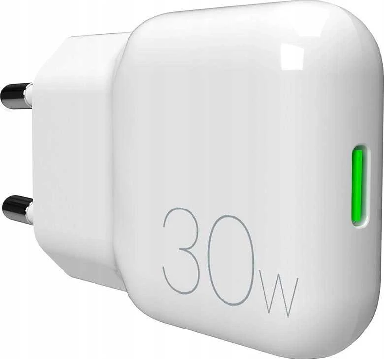 GaN Puro SLIMPRO 30W USB-C laidinis įkroviklis – baltos spalvos