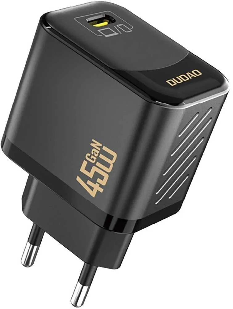 Dudao A28 45W GaN USB-C laidinis įkroviklis – juodos spalvos