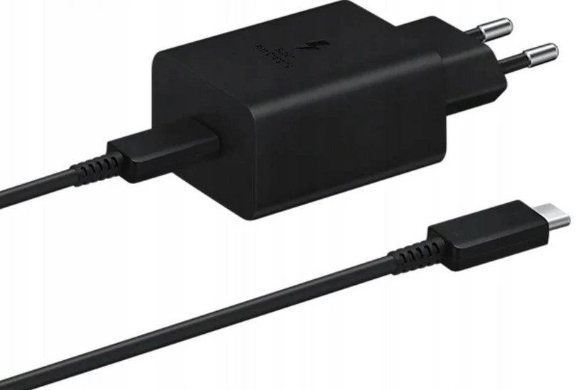 112803 EP-TA845EWE + EP-DW767JWE Samsung 45W Kelioninis įkroviklis + USB-C/USB-C kabelis baltos spalvos (OOB Bulk pakuotė)