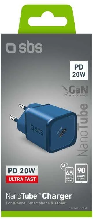 SBS TETRGAN1C20B 20W GaN laidinis įkroviklis su Power Delivery – Mėlyna