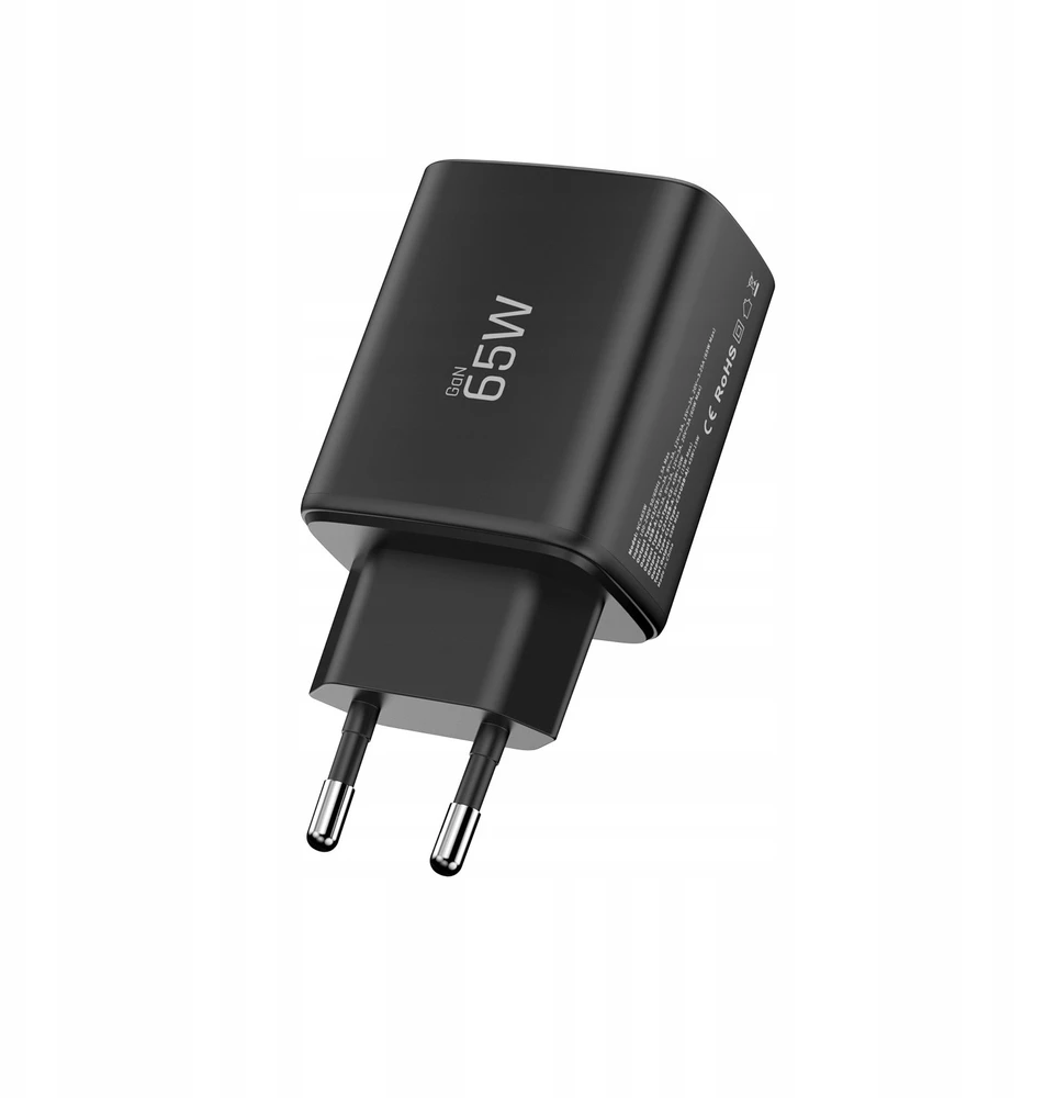Tech-Protect NCA65W-GAN 3-PORT laidinis įkroviklis PD 65W / QC3.0 juodos spalvos