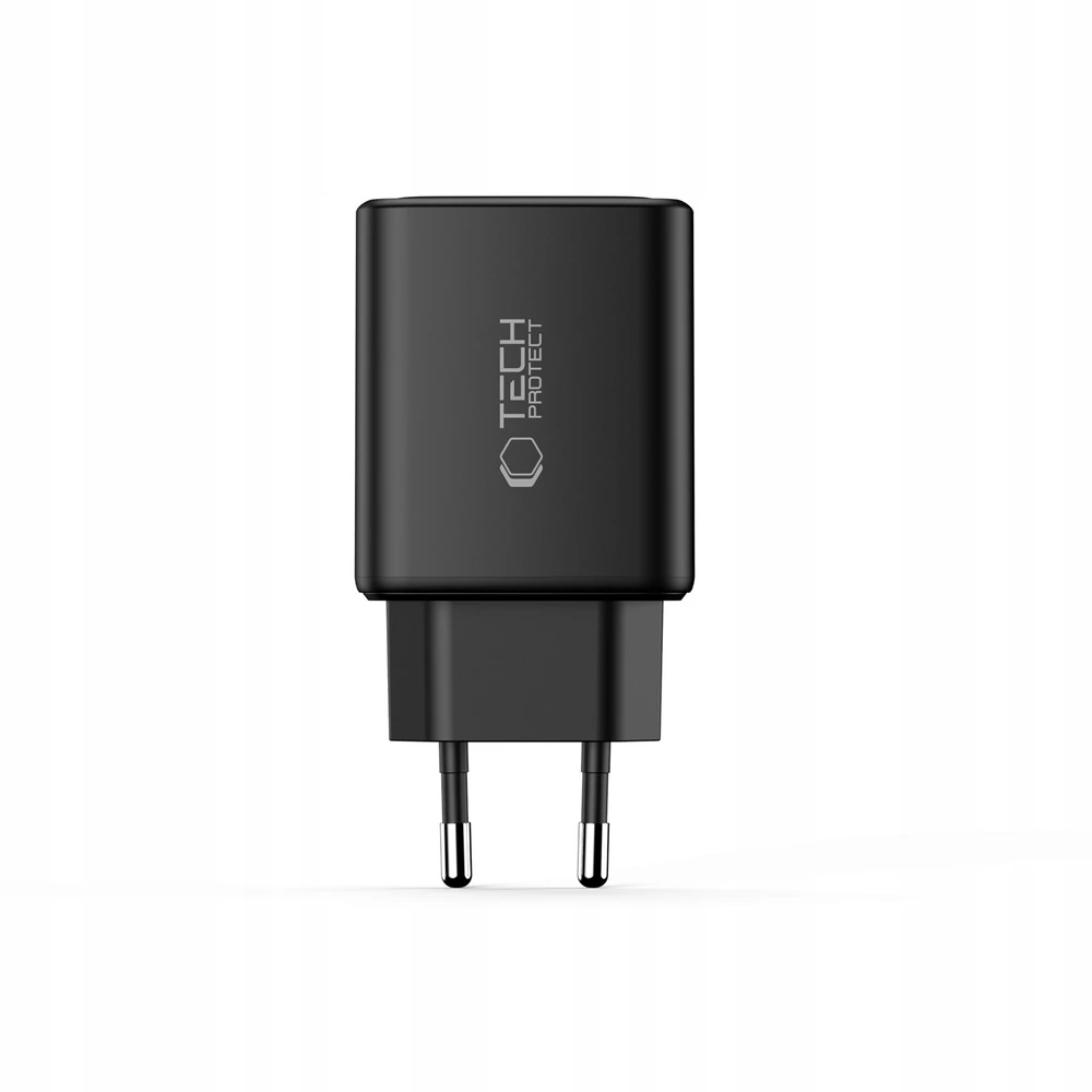 Tech-Protect NCA65W-GAN 3-PORT laidinis įkroviklis PD 65W / QC3.0 juodos spalvos