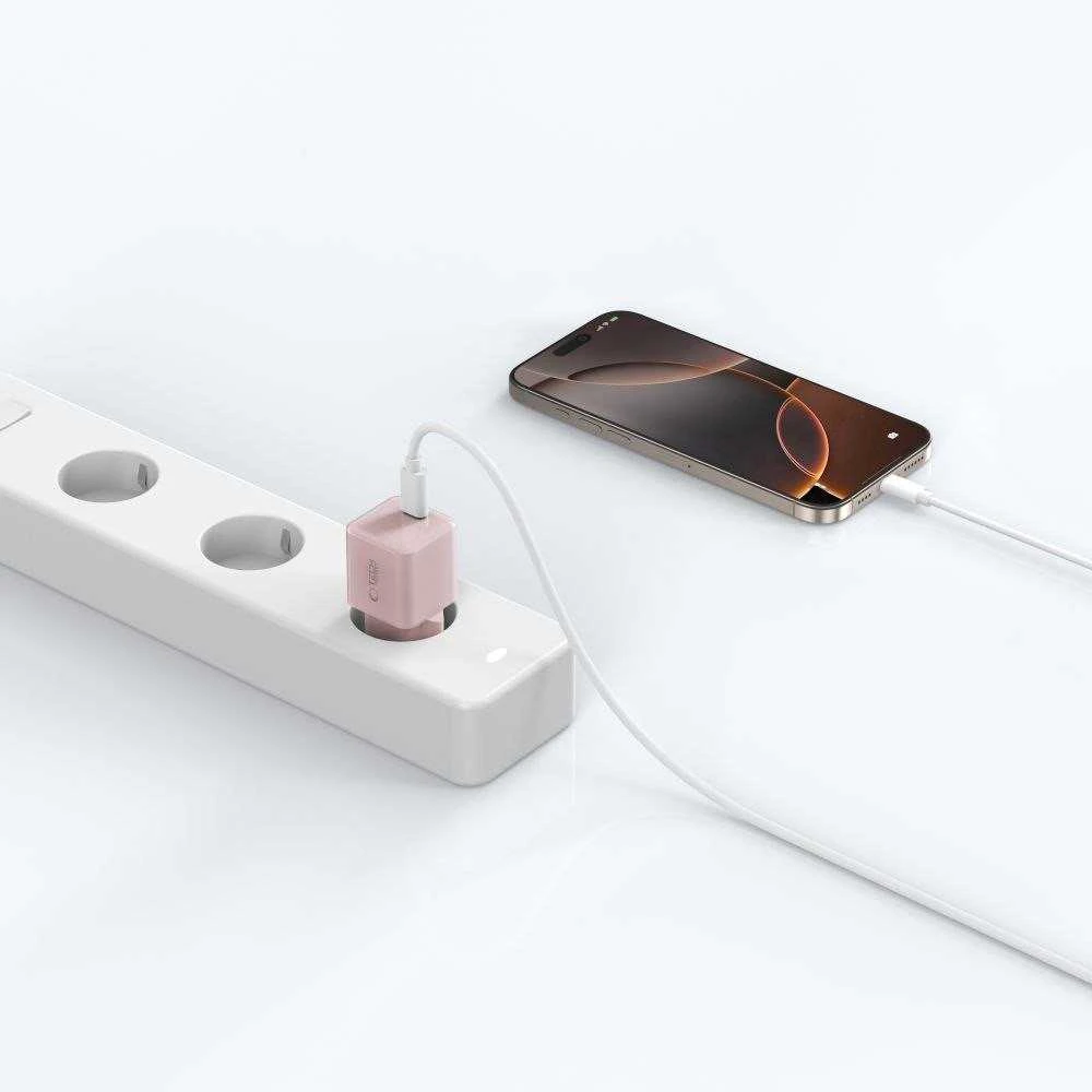 „Tech-Protect NCM25 USB-C PD 25W“ sieninis įkroviklis - Rožinė