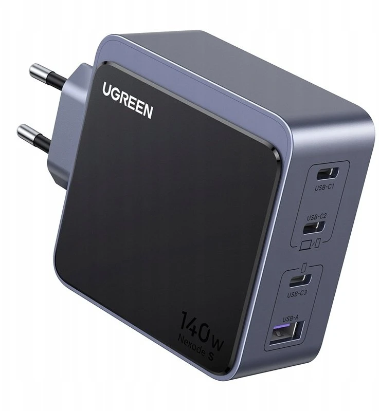 Ugreen Nexode S 140W, GaN, 3x USB-C + USB (pilka)