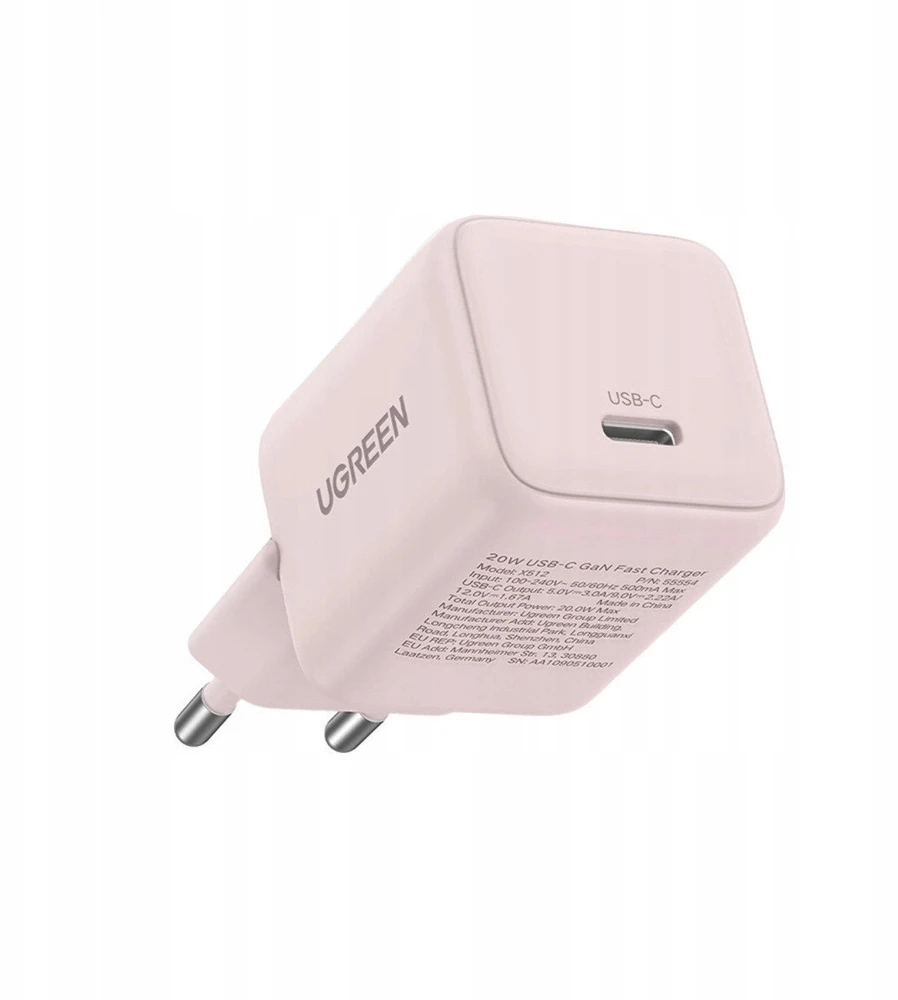 UGREEN X512 20 W GAN 1X USB-C MAITINIMO ADAPTERIS – ROŽINIS