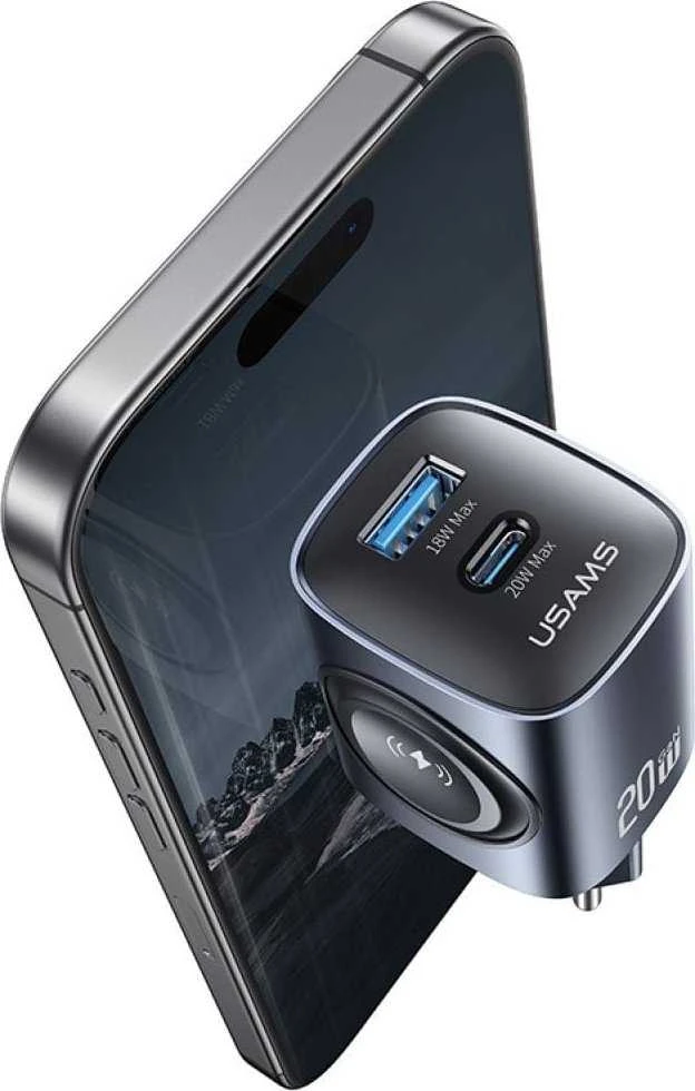 Laidinis įkroviklis USAMS CC293 T67 20W iWatch 1xUSB-C 1xUSB-A tarnish