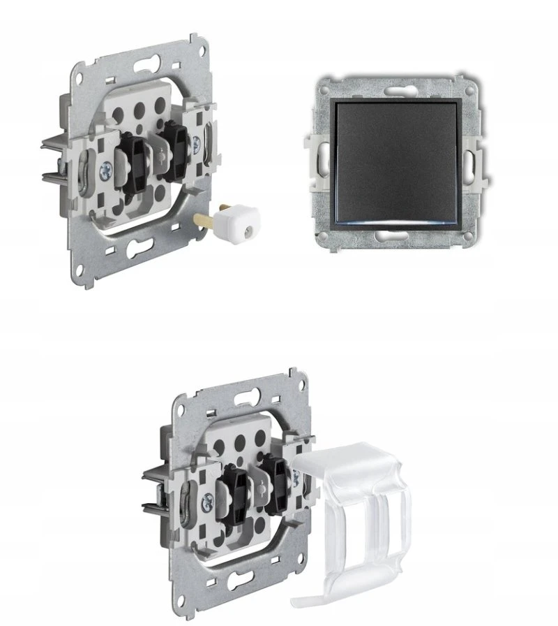 Karlik Elektrotechnik 12ICUSB-8 ICON dvigubas USB įkroviklis su USB C + USB A adapteriu, maks. 20 W. matinės juodos spalvos 12ICUSB-8