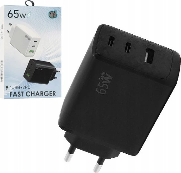 Įkroviklis Kiko ECOBOX MAINS CHARGER PD 2xUSB-C 1xUSB EP-T6530 65W Juodas (45)