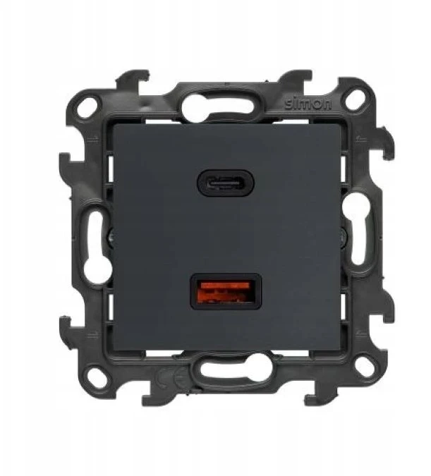 Įkroviklis Kontakt-Simon Simon 24 Įkroviklis USB podwójna grafito mat NEC2CAQ.01/38