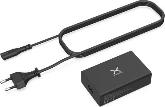 KRUX 4x USB sieninis įkroviklis, 1x USB Type C, QC 3.0 60 W + laido laikiklis