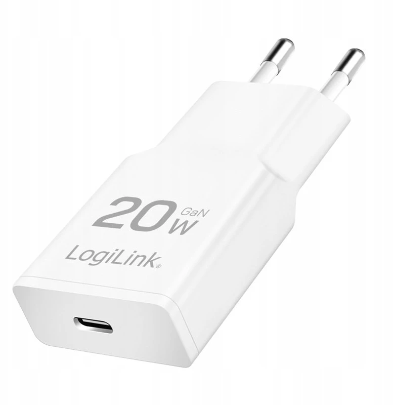 Įkroviklis LogiLink Įkroviklis jungiama į tinklą LogiLink PA0345 USB GaN, 20 W, 1x USB-C (PD), balta