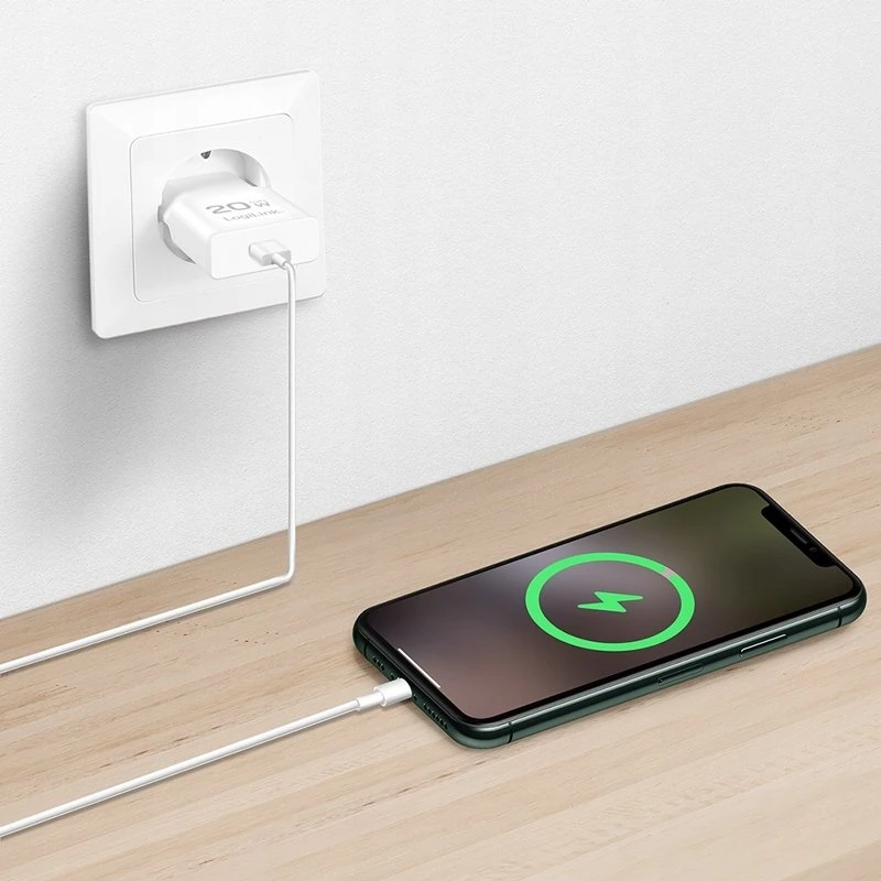Įkroviklis LogiLink Įkroviklis jungiama į tinklą LogiLink PA0345 USB GaN, 20 W, 1x USB-C (PD), balta