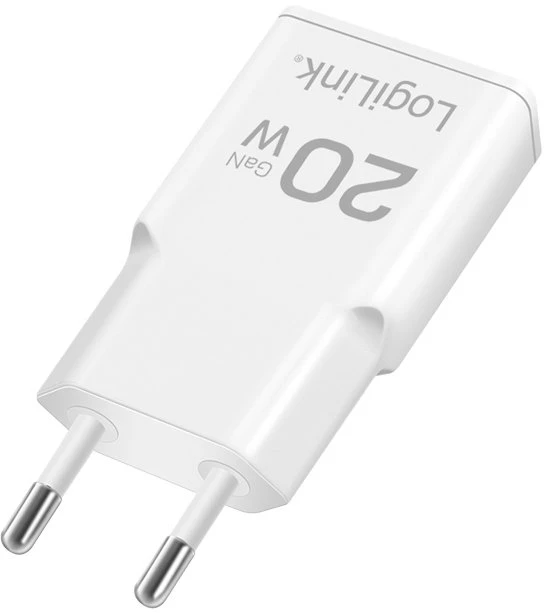 Įkroviklis LogiLink Įkroviklis jungiama į tinklą LogiLink PA0345 USB GaN, 20 W, 1x USB-C (PD), balta