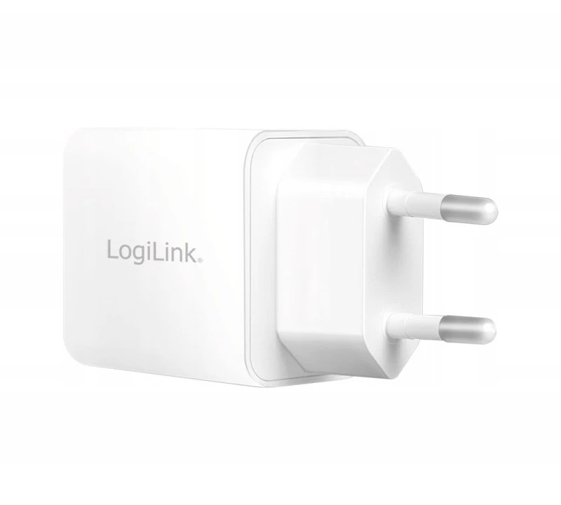 „LogiLink“ įkroviklis „LogiLink PA0369“ USB GaN sieninis įkroviklis, 20 W, 1x USB-C (PD), 1x USB-A, baltas