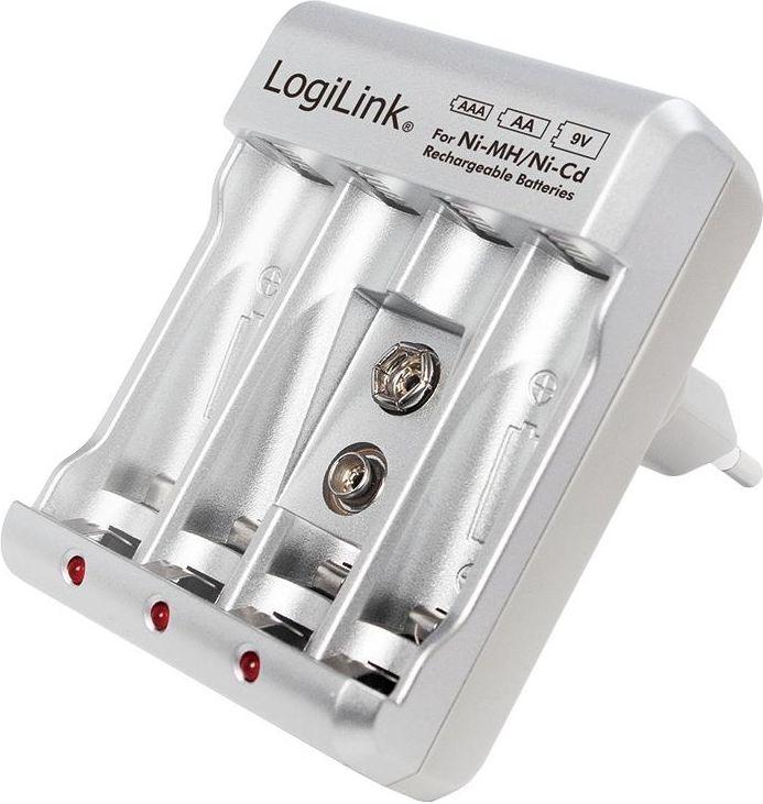 LOGILINK PA0168 LOGILINK - Ni-MH/Ni-Cd AA/AAA/9V įkraunamų baterijų įkroviklis