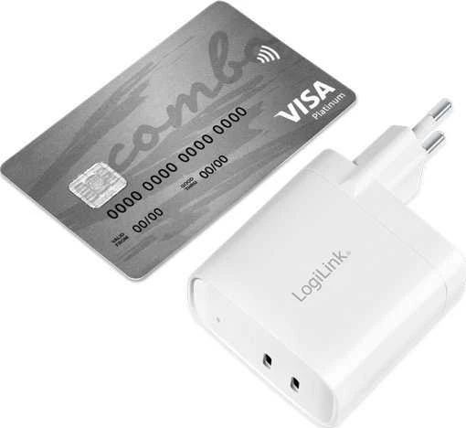 Įkroviklis LogiLink PA0282 Adapteris sieciowy 2x USB-C 40W