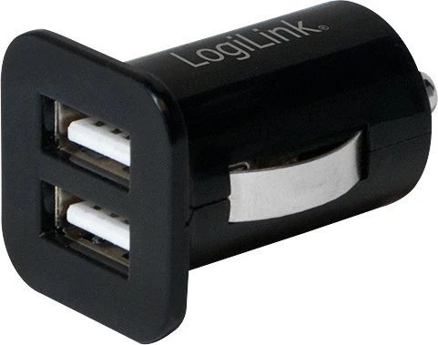 Įkroviklis LogiLink Logilink USB automobilio maitinimo šaltinis, 2x USB prievadas, 10.5W + neslystantis.
