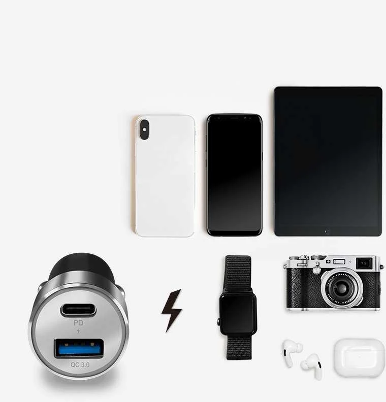 Įkroviklis LogiLink LogiLink USB Kfz Ladeadapter 2Port 1xUSB-C PD,1xUSB-A QC,36W