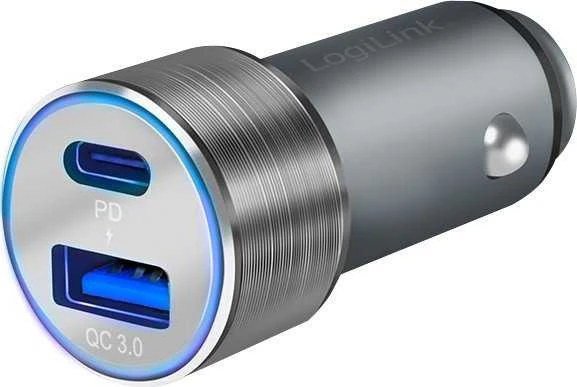 Įkroviklis LogiLink LogiLink USB Kfz Ladeadapter 2Port 1xUSB-C PD,1xUSB-A QC,36W