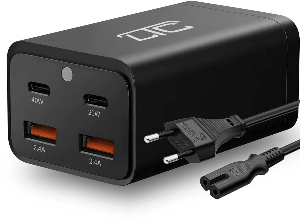 Įkroviklis LTC QC 3.0 PD20W/PD40W Sieciowa 2x USB-A 2x USB-C 2.4 A (LXQC21)