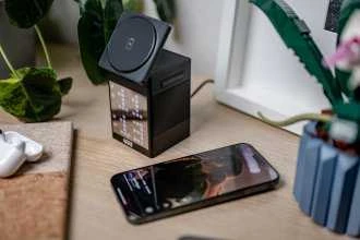 Įkrovimo Stotis - Newell induOne MagPlay MagSafe Įkroviklis su Garsiakalbiu ir Ekranu
