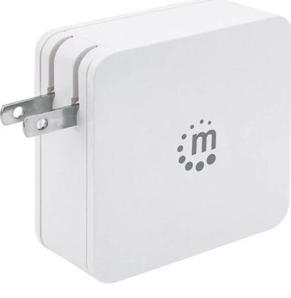 Manhattan kroviklis USB-C 5-20V iki 45W, USB-A 5V iki 2.4A baltas