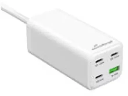 Įkroviklis MediaRange Įkroviklis 100W 4-Port 1x USB-A/3x USB-C GaN balta