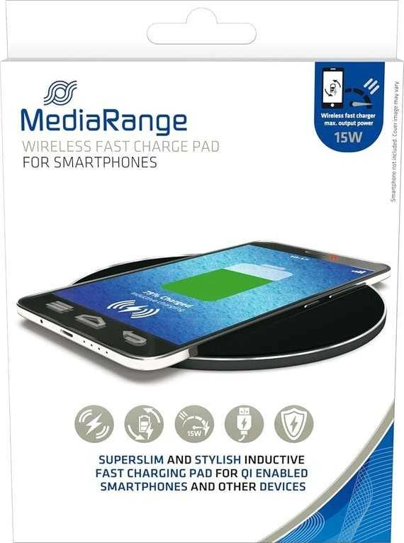 Įkroviklis MediaRange MediaRange induktive Schnellladest. f. Smartphones 15W schw