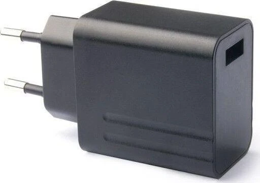 Juodas USB-A 2,4 A sieninis įkroviklis