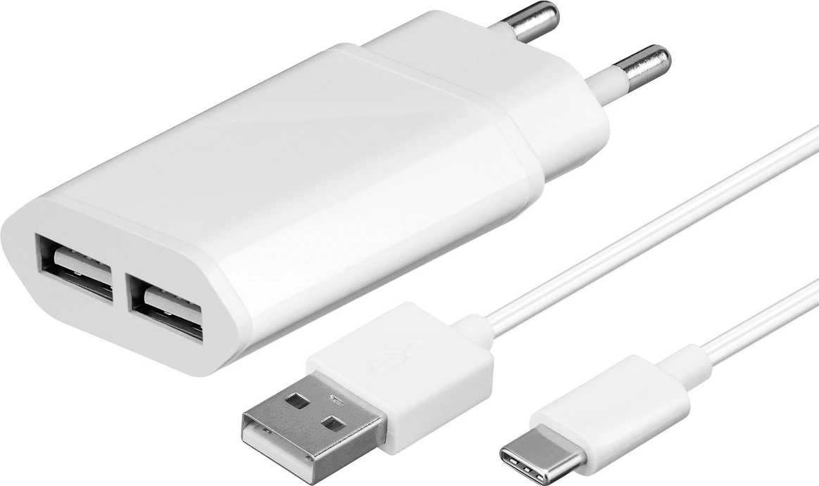Įkroviklis MicroConnect 2x USB-A 2.1 A (USB3.1CA1SETW)