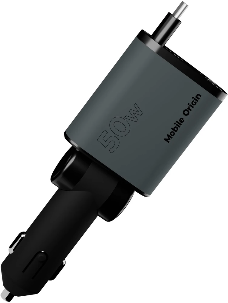 Mobile Origin 3in1 50W automobilinis įkroviklis CA27 – USB-C + USB-A, USB-C laidas