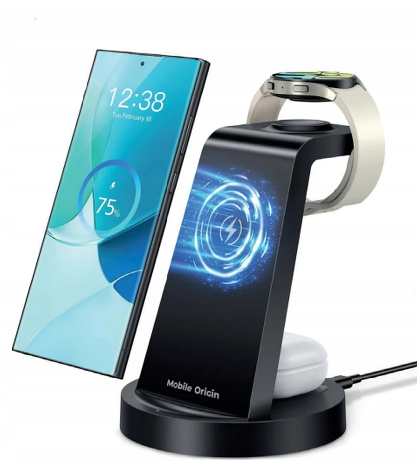 Mobile Origin 3in1 belaidis įkroviklis PW13, suderinamas su „Samsung“