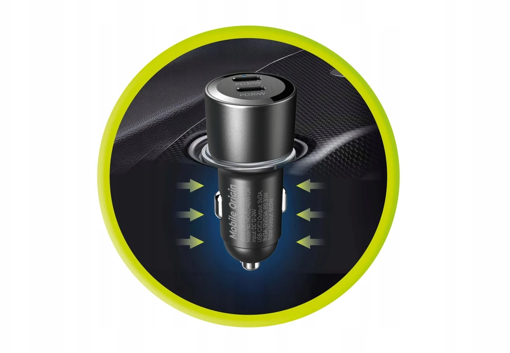 Automobilinis įkroviklis Mobile Origin Car Charger 60W 2 USB-C, CA11