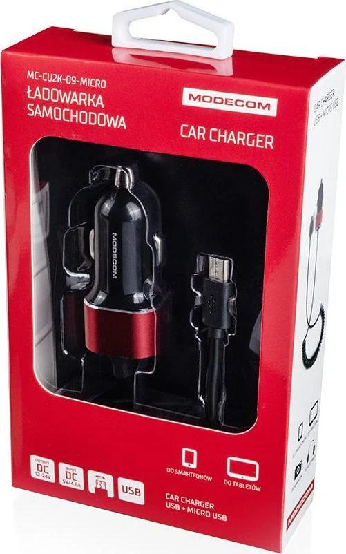 Įkroviklis Modecom CU2K-09 vientisas 1x USB-A 2.4 A (ZT-MC-CU2K-09-MICRO)