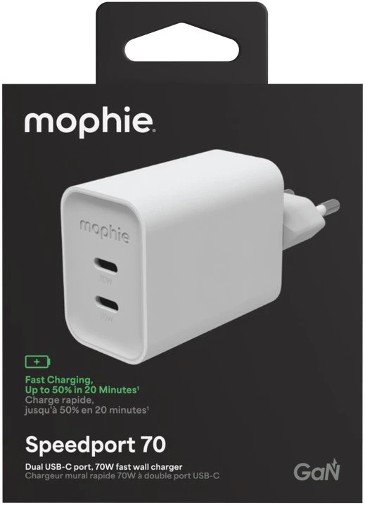 Carruzzo mophie Speedport 70 Universalus Balta AC Spartusis įkrovimas Vidaus