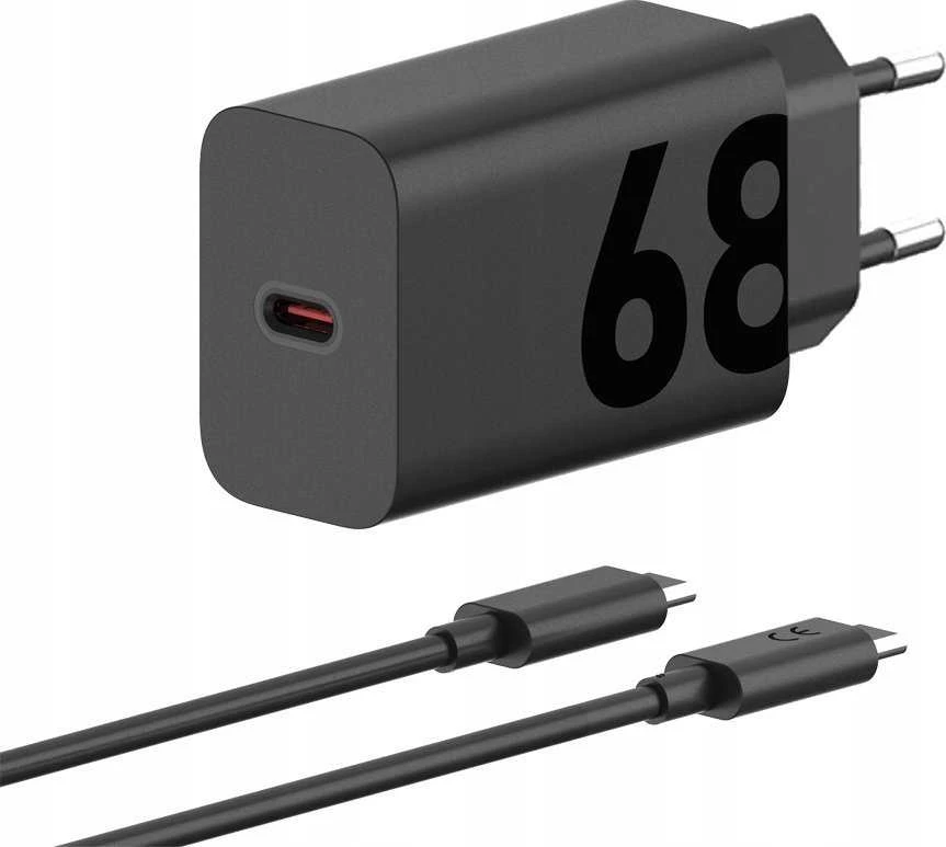 Laidinis įkroviklis Motorola TurboPower 68W USB-C with cable USB-C to USB-C 1m juodos spalvos