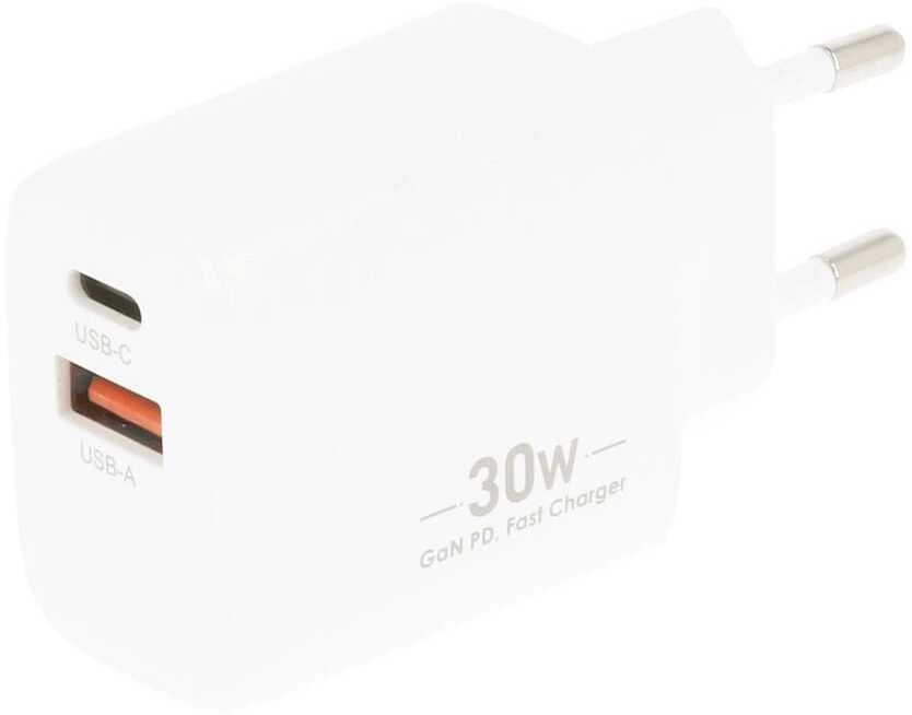 Įkroviklis Movano GaN 30W USB-C PD + USB-A (baltas)