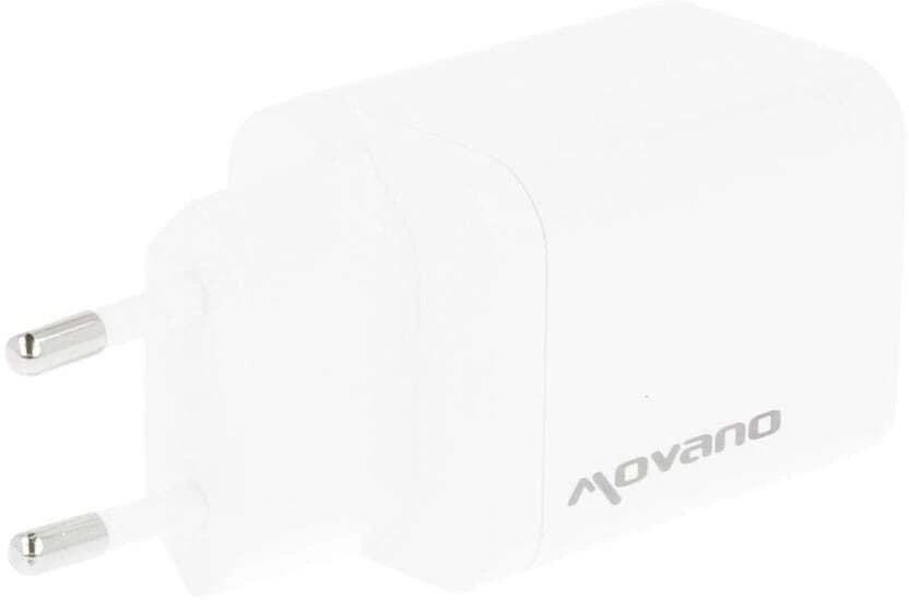 Įkroviklis Movano GaN 45W USB-C PD + USB-A (baltas)