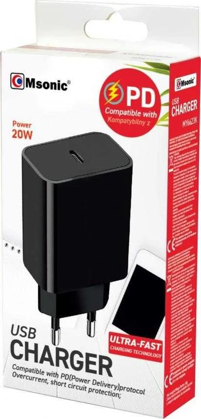 Sieninis Įkroviklis - Msonic MY6623K USB-C PD