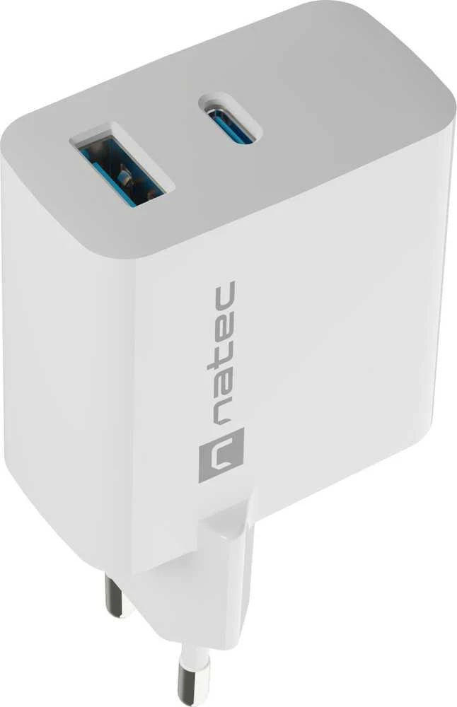 Natec Ribera įkroviklis su USB-A ir USB-C jungtimis